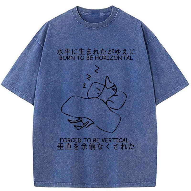 Tokyo-Tiger Born To Be Horizontal Washed T-Shirt