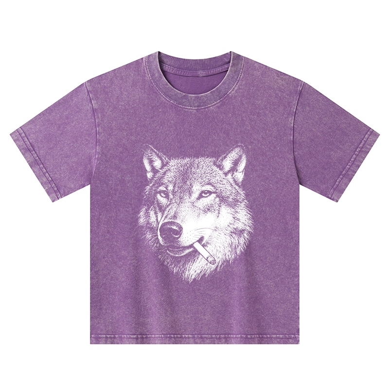 Tokyo-Tiger Cool Wolf Meme Bad Decisions Pending Kids Washed T-Shirt