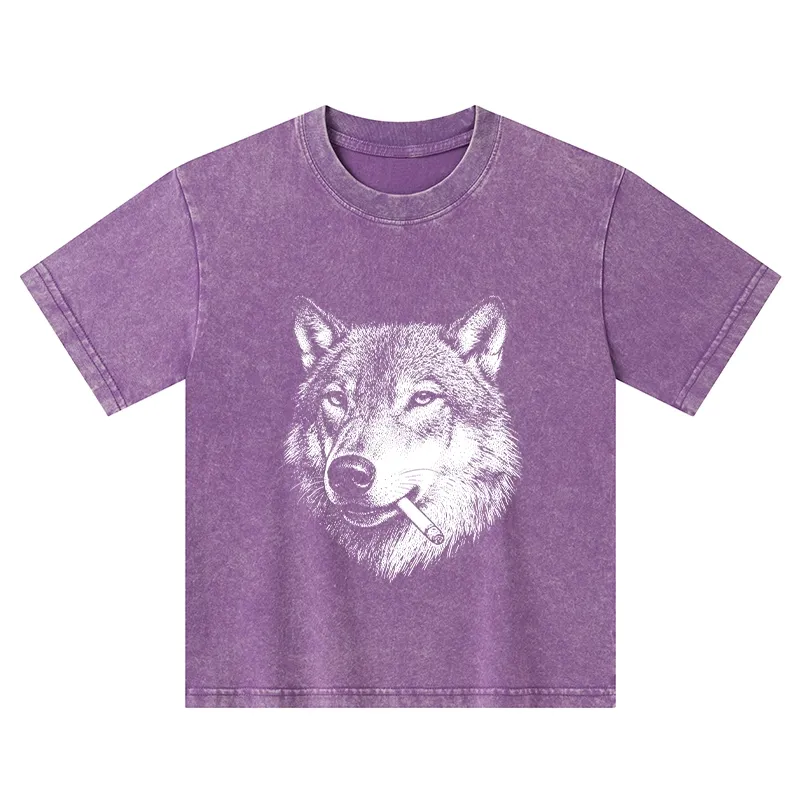 Tokyo-Tiger Cool Wolf Meme Bad Decisions Pending Kids Washed T-Shirt