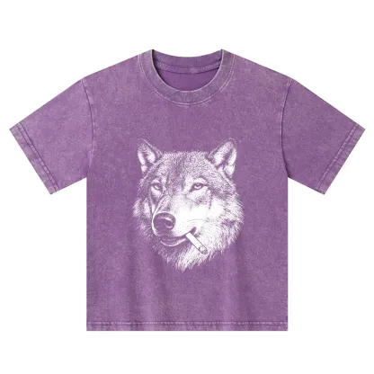 Tokyo-Tiger Cool Wolf Meme Bad Decisions Pending Kids Washed T-Shirt