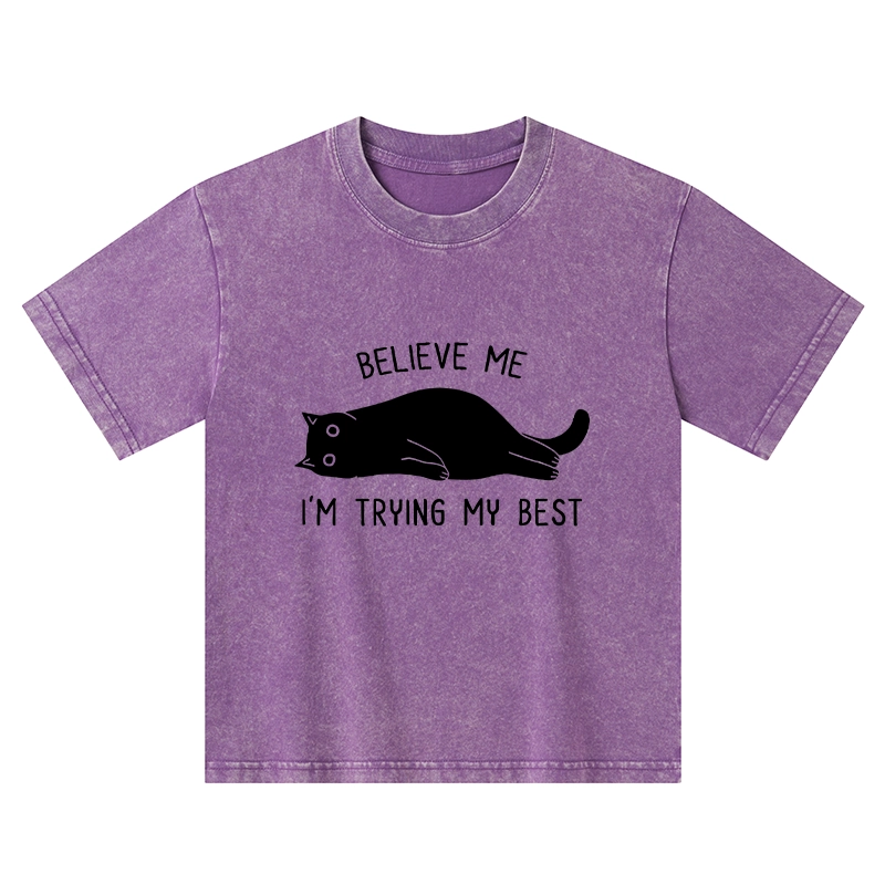 Tokyo-Tiger When Life Is Hard Nap First Kids Washed T-Shirt