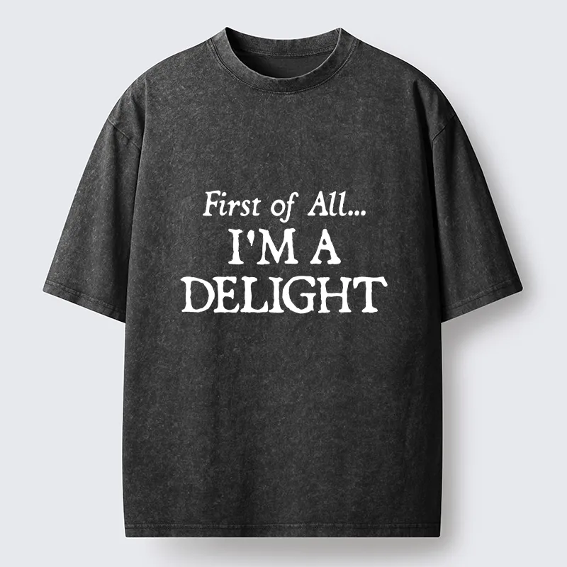 Tokyo-Tiger Attitude Delight Text Meme Washed T-Shirt