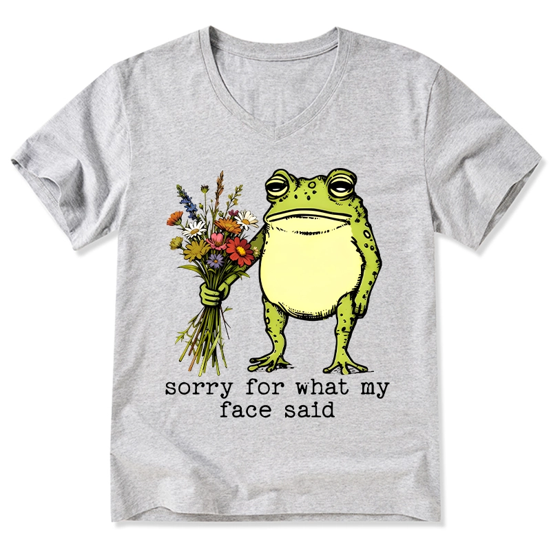 Tokyo-Tiger Frog Sorry Mode Activated V-Neck Classic T-Shirt
