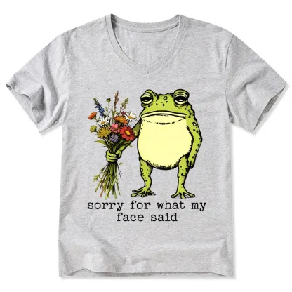 Tokyo-Tiger Frog Sorry Mode Activated V-Neck Classic T-Shirt