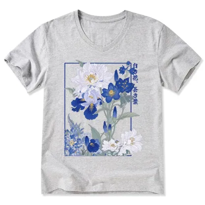 Tokyo-Tiger Blossoms Of The Firmament V-Neck Classic T-Shirt
