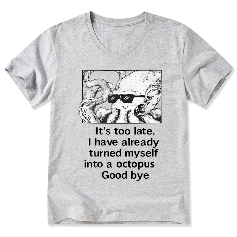 Tokyo-Tiger Octopus Meme I Disappeared Completely V-Neck Classic T-Shirt