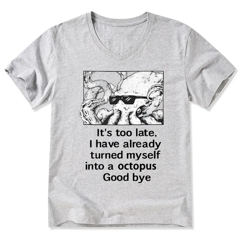 Tokyo-Tiger Octopus Meme I Disappeared Completely V-Neck Classic T-Shirt Sale