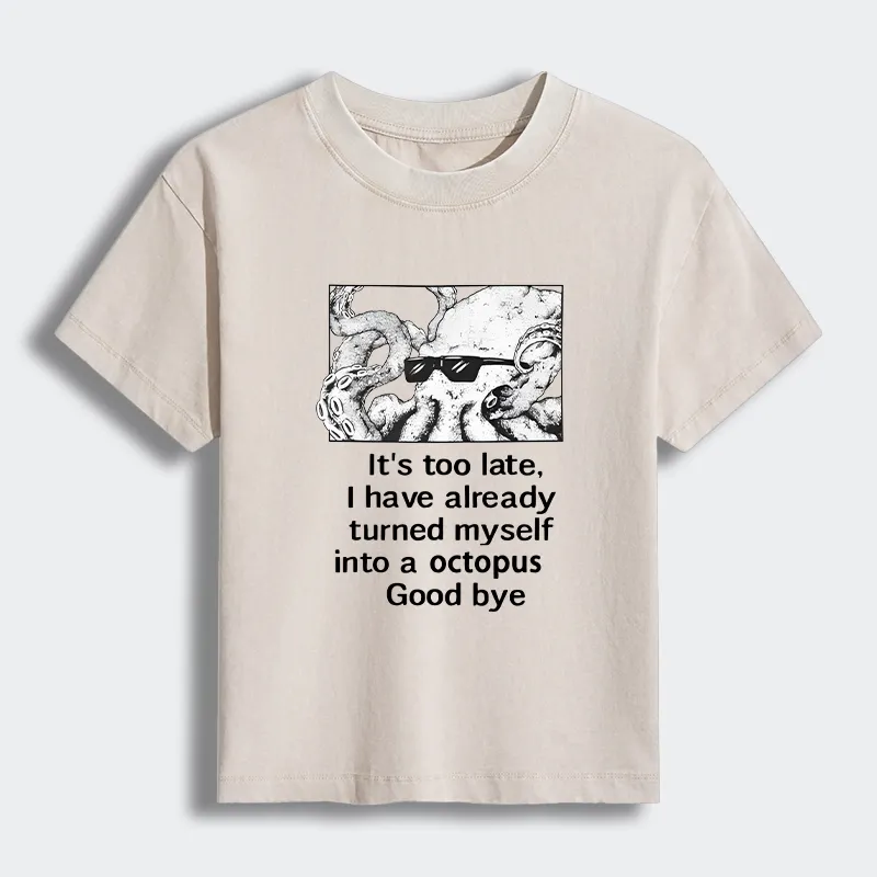 Tokyo-Tiger Octopus Meme I Disappeared Completely Women's Washed T-shirt Sale