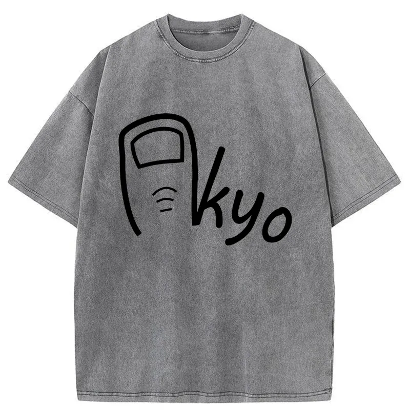 Tokyo-Tiger Tokyo Creative Text Washed T-Shirt
