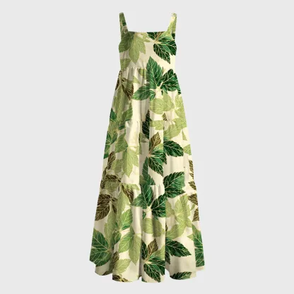 Tokyo-Tiger Green Leaf Escape Maxi Dress