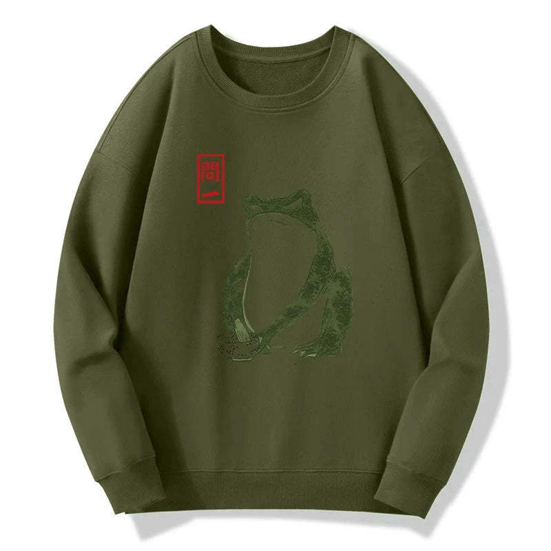 Tokyo-Tiger Woodblock Print Frog Sweatshirt