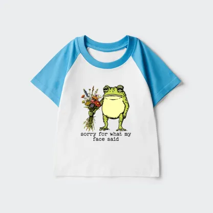 Tokyo-Tiger Frog Sorry Mode Activated Kids Raglan T-shirt