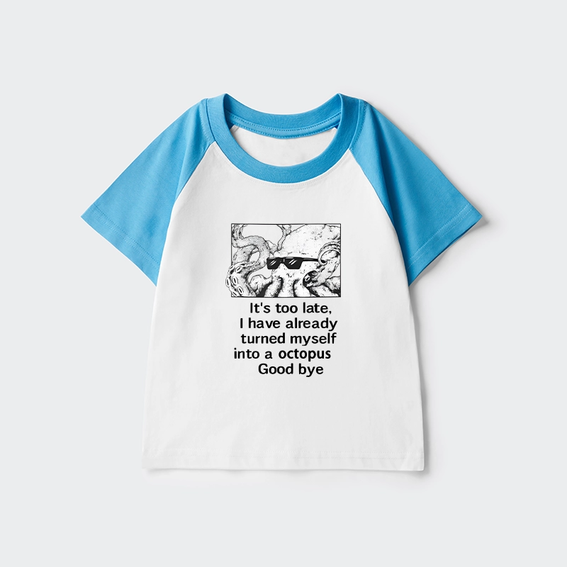 Tokyo-Tiger Octopus Meme I Disappeared Completely Kids Raglan T-shirt