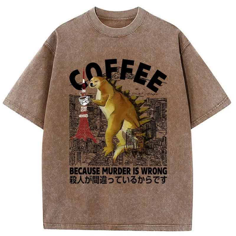 Tokyo-Tiger Because Murder Is Wrong Washed T-Shirt