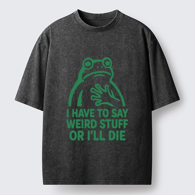 Tokyo-Tiger Weird Frog Funny Meme Shirt Washed T-Shirt