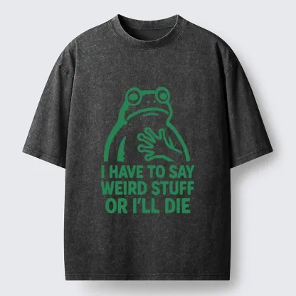 Tokyo-Tiger Weird Frog Funny Meme Shirt Washed T-Shirt