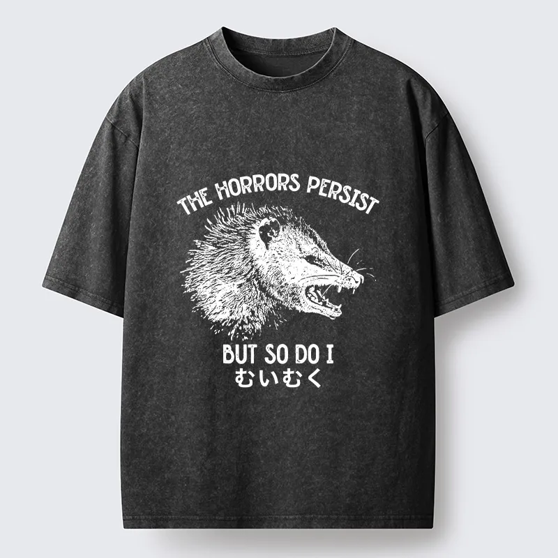 Tokyo-Tiger Raccoon Dark Humor Quote Washed T-Shirt Sale
