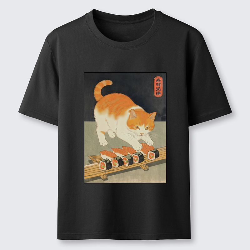 Tokyo-Tiger Cat Trying To Steal Sushi Classic T-Shirt