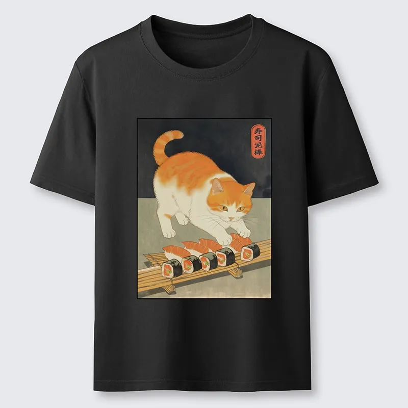Tokyo-Tiger Cat Trying To Steal Sushi Classic T-Shirt