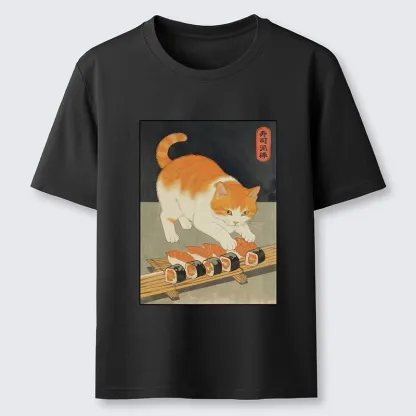 Tokyo-Tiger Cat Trying To Steal Sushi Classic T-Shirt