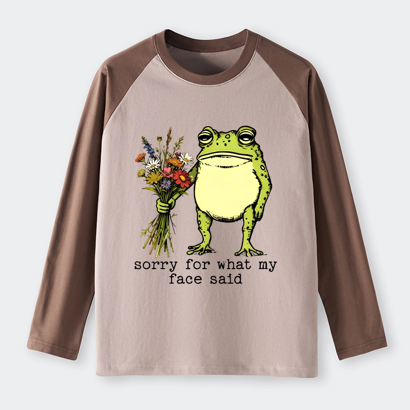Tokyo-Tiger Frog Sorry Mode Activated Raglan Long Sleeve T-shirt