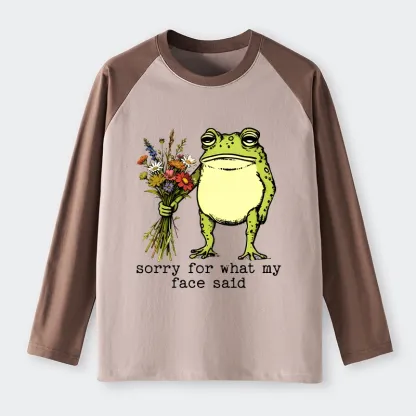 Tokyo-Tiger Frog Sorry Mode Activated Raglan Long Sleeve T-shirt