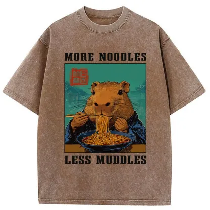 Tokyo-Tiger More Noodles Less Muddles Washed T-Shirt