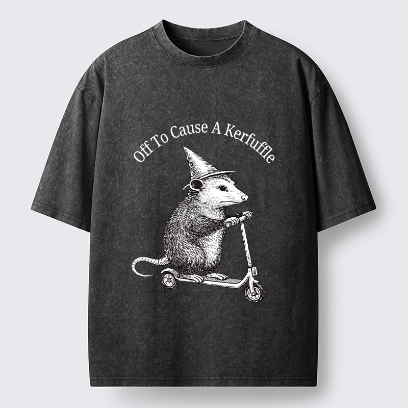 Tokyo-Tiger Opossum Meme With Witch Hat Washed T-Shirt