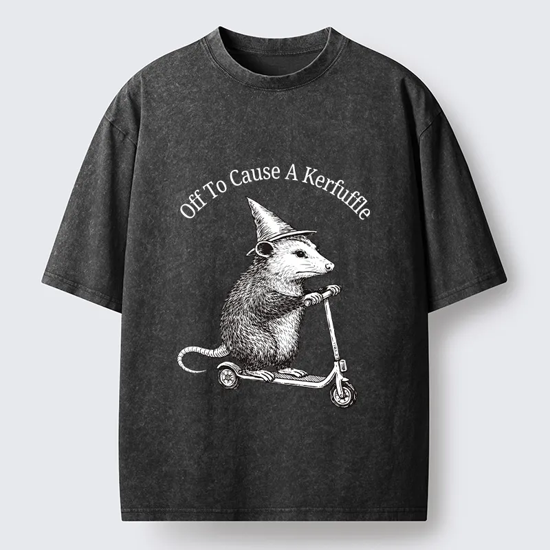 Tokyo-Tiger Opossum Meme With Witch Hat Washed T-Shirt