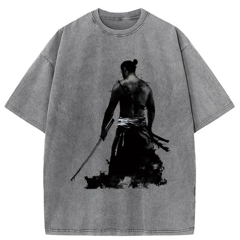 Tokyo-Tiger Strong Japanese Samurai Washed T-Shirt