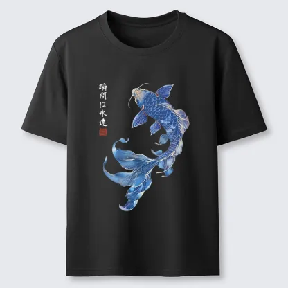 Tokyo-Tiger Lucky Blue Koi Fish Art Classic T-Shirt