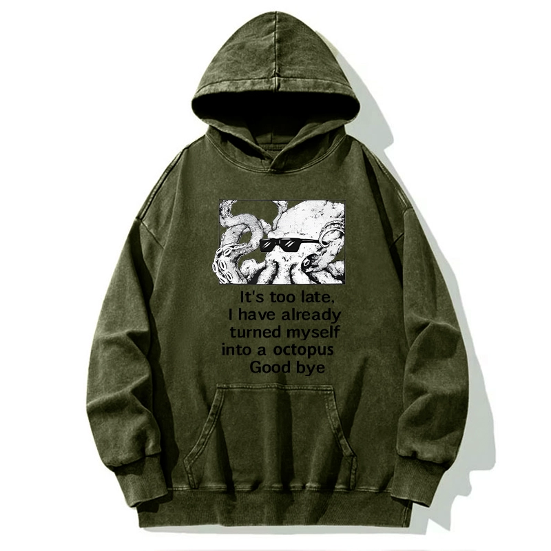 Tokyo-Tiger Octopus Meme I Disappeared Completely Washed Hoodie