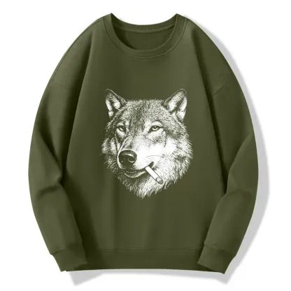 Tokyo-Tiger Cool Wolf Meme Bad Decisions Pending Classic Sweatshirt