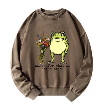 Tokyo-Tiger Frog Sorry Mode Activated Washed Sweatshirt