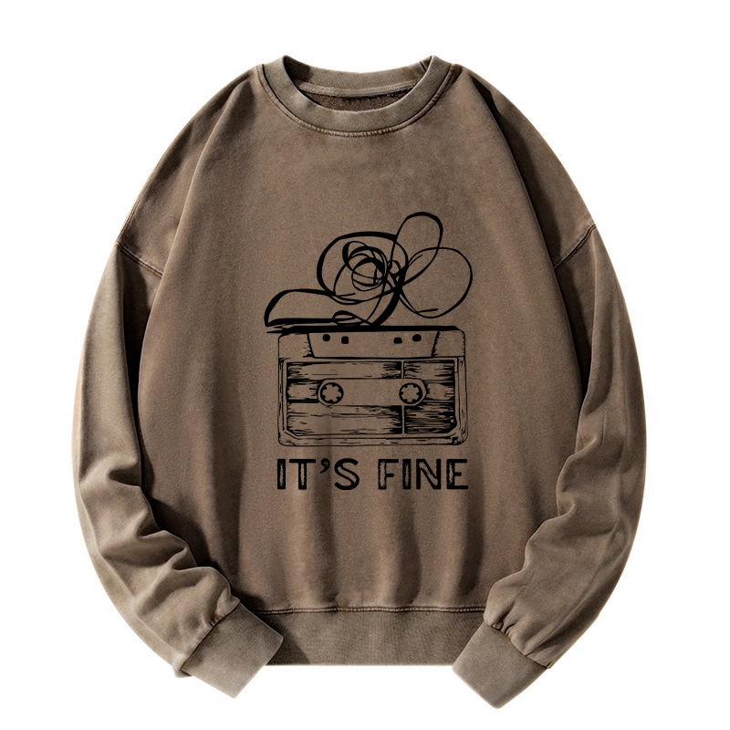Tokyo-Tiger Cassette Fine Meme Washed Sweatshirt