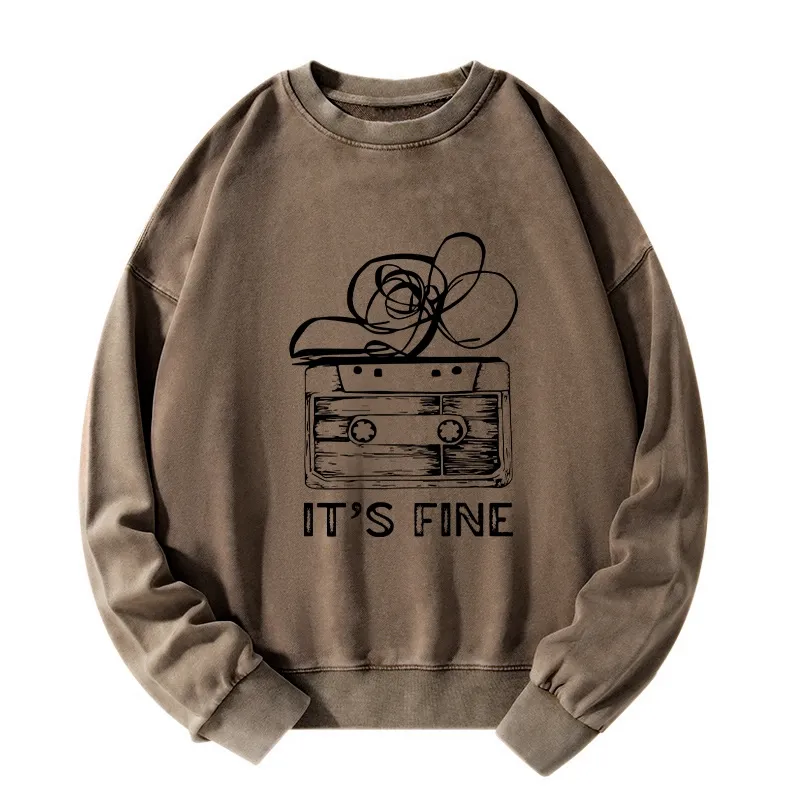 Tokyo-Tiger Cassette Fine Meme Washed Sweatshirt