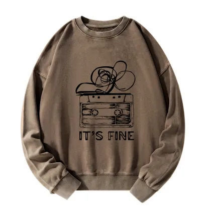 Tokyo-Tiger Cassette Fine Meme Washed Sweatshirt