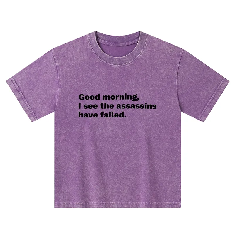 Tokyo-Tiger Assassins Failed Morning Quote Art Kids Washed T-Shirt