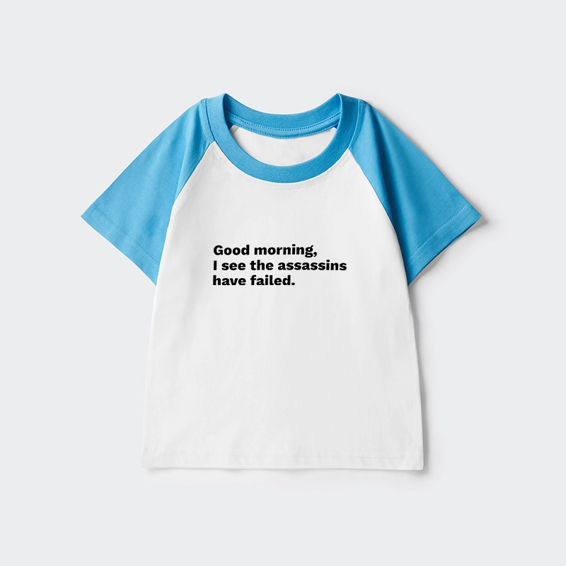 Tokyo-Tiger Assassins Failed Morning Quote Art Kids Raglan T-shirt