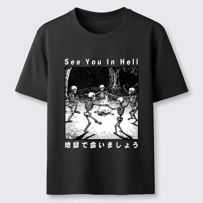 Tokyo-Tiger Funny Skeleton Hell Party Classic T-Shirt