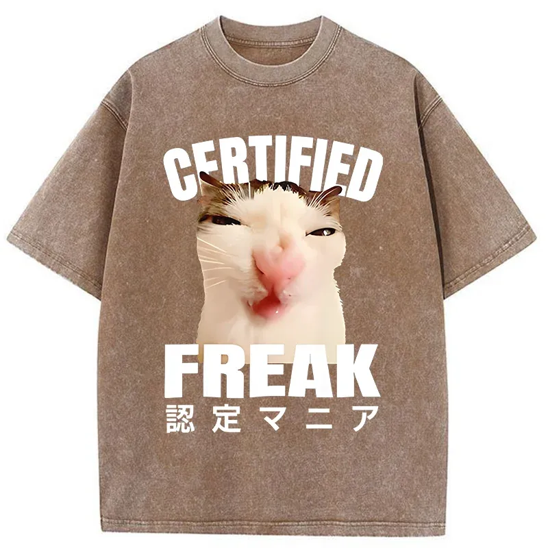 Tokyo-Tiger Certified Freak Cat Washed T-Shirt