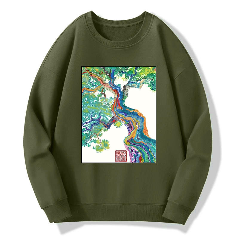 Tokyo-Tiger Colorful Magic Tree Classic Sweatshirt
