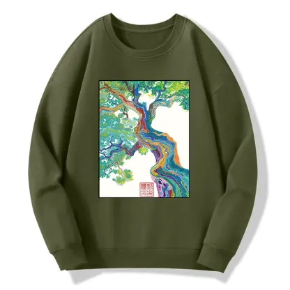 Tokyo-Tiger Colorful Magic Tree Classic Sweatshirt