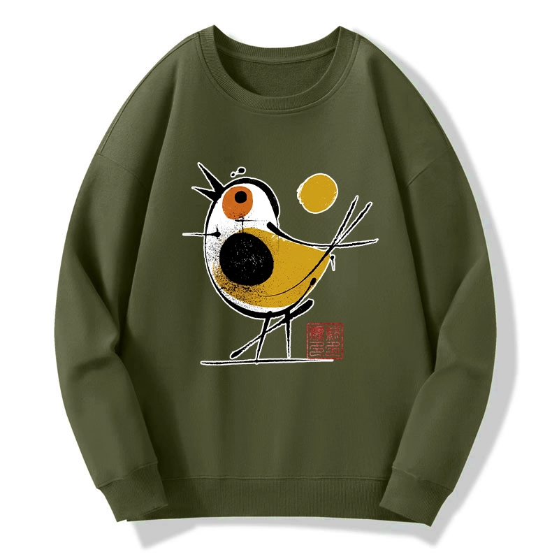 Tokyo-Tiger Aesthetic Yellow And Black Bird Classic Sweatshirt