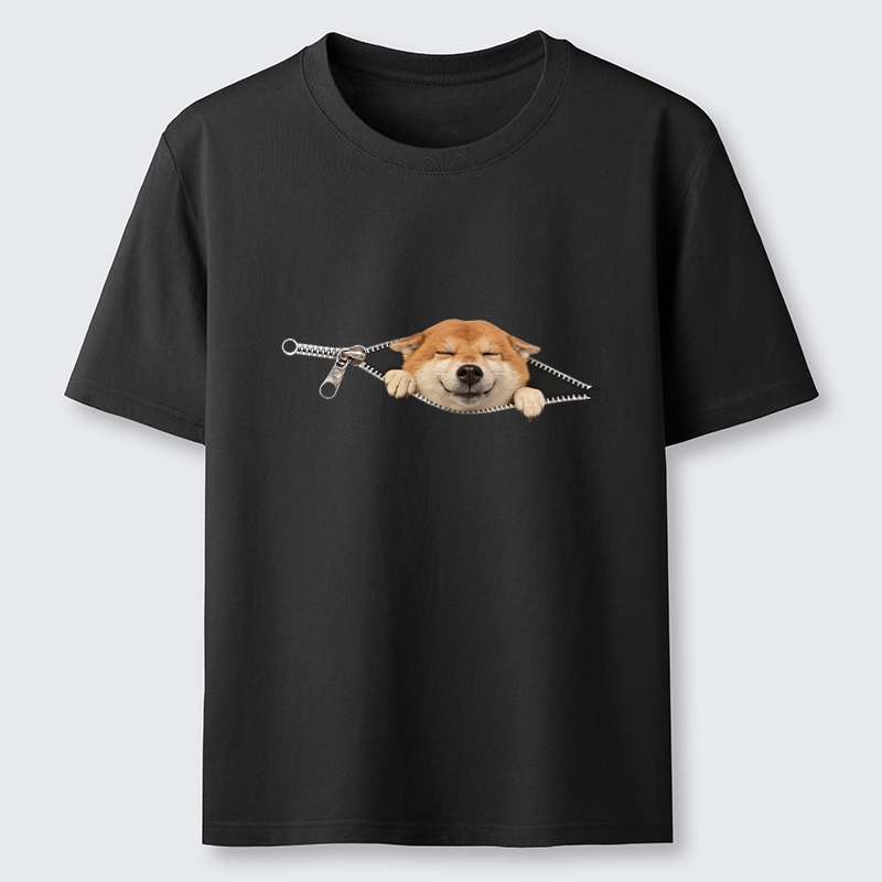 Tokyo-Tiger Cute Shiba Dog In Zipper Classic T-Shirt