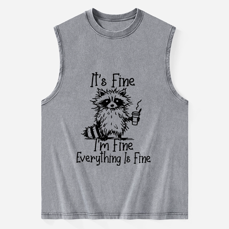 Tokyo-Tiger Raccoon Fine Meme Washed Tank