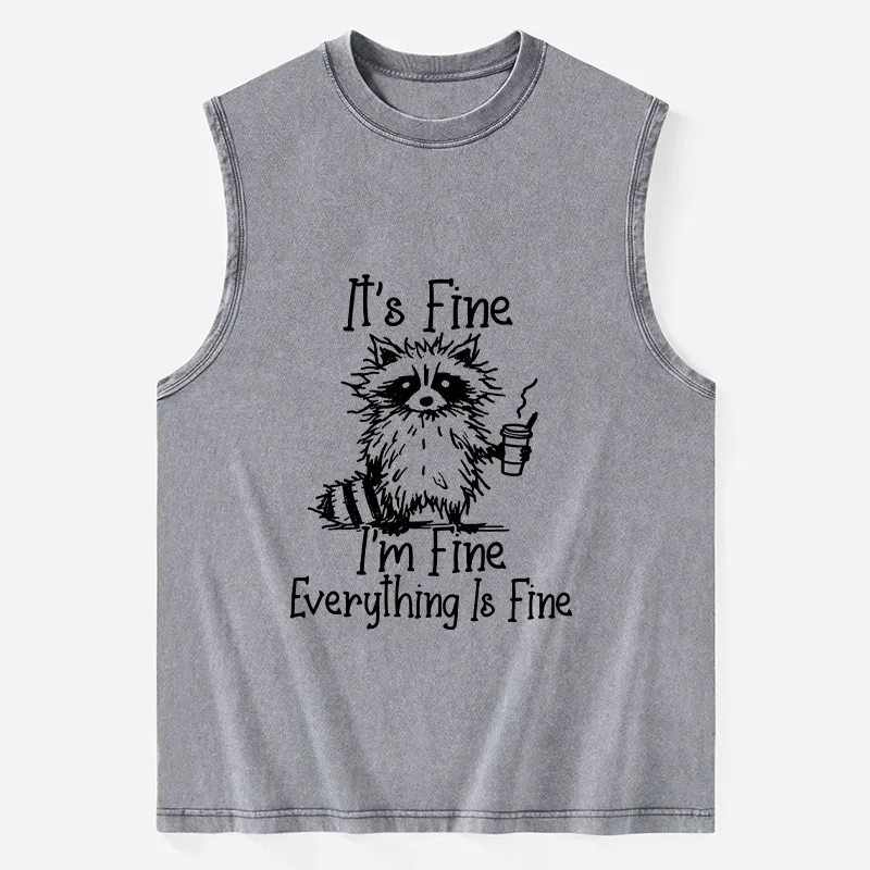 Tokyo-Tiger Raccoon Fine Meme Washed Tank Sale