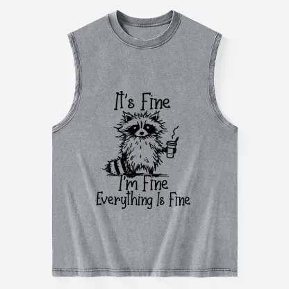 Tokyo-Tiger Raccoon Fine Meme Washed Tank
