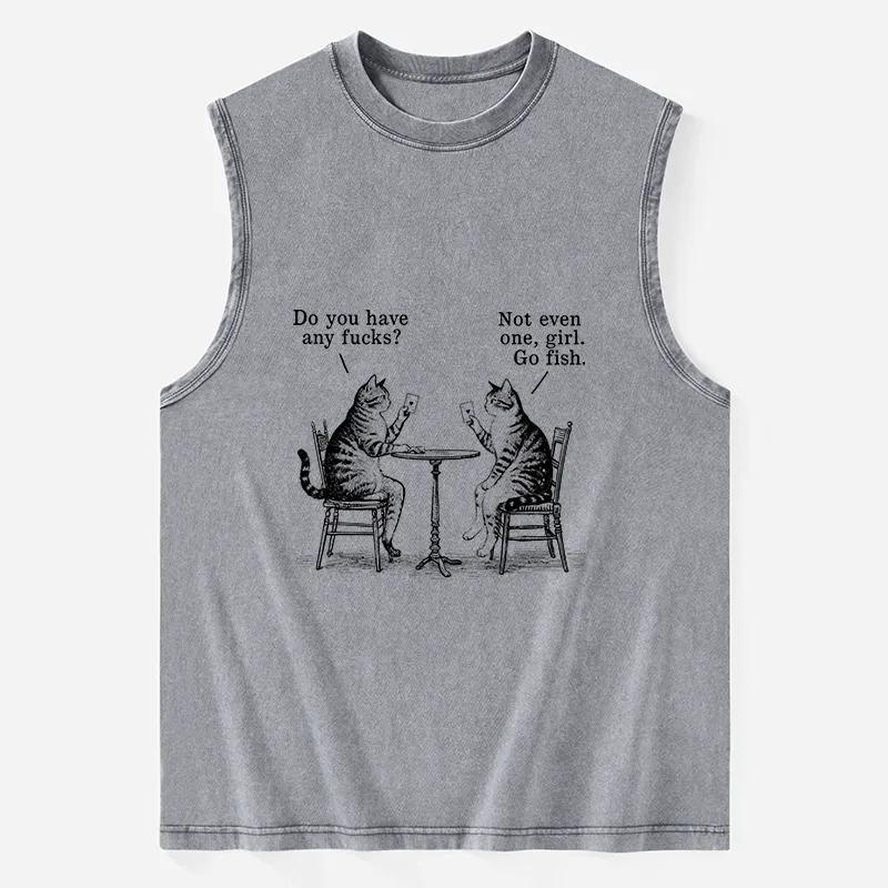 Tokyo-Tiger Cat Poker Night Washed Tank Sale