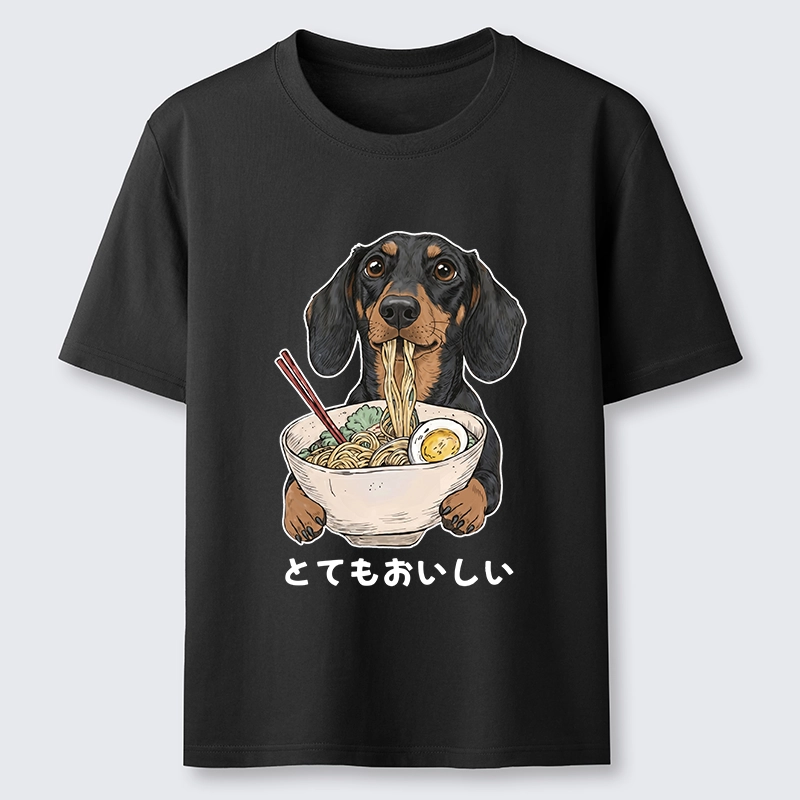 Tokyo-Tiger Cute Dog Eating Noodles Art Meme Classic T-Shirt